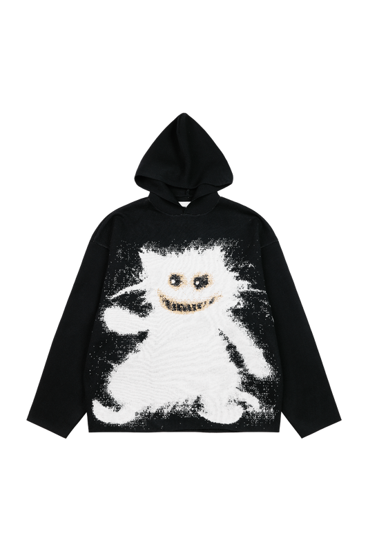 MAD CAT Knitted Jacquard Hoodie
